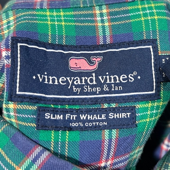 Vineyard Vines Slim Fit Whale Shirt Plaid Button Down Shirt Mens - Picture 5 of 6